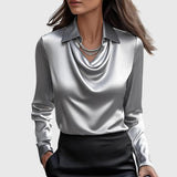 Paulina | Elegancka bluzka z błyszczącego satyny