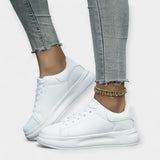 Gabriela | Białe Skórzane Buty Sportowe