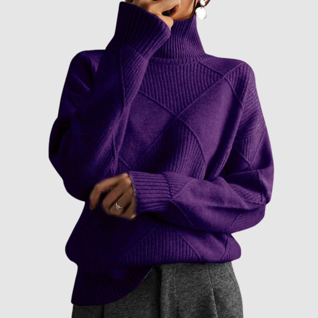 Antonina | Teksturowany sweter z golfem