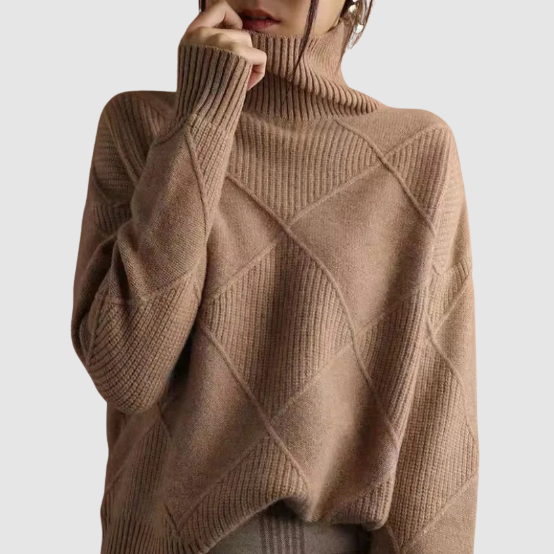 Antonina | Teksturowany sweter z golfem