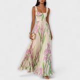Iwona | Sukienka Maxi z Chiffonem