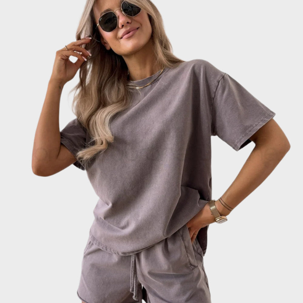Lena | Casual Zestaw z T-shirtem i Spodniami Jogger