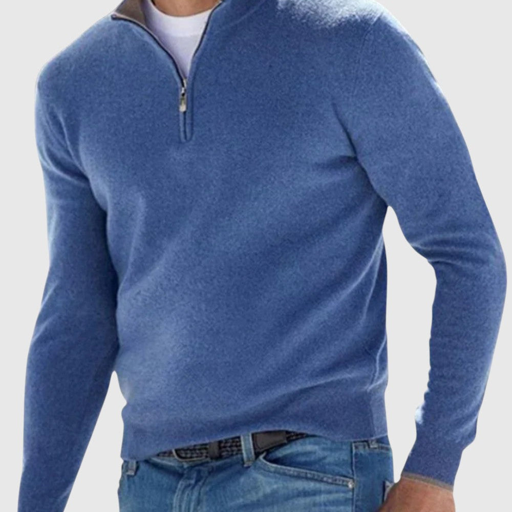 Dawid | Elegancki sweter z zamkiem