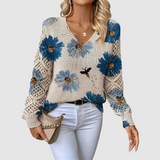 Maria | Elegancki sweter z kwiatowym wzorem