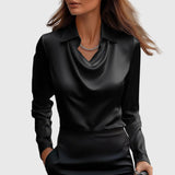 Paulina | Elegancka bluzka z błyszczącego satyny