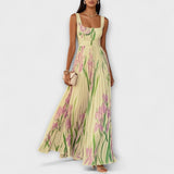 Iwona | Sukienka Maxi z Chiffonem