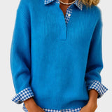 Helena | Kolorowy sweter z patchworkowym wzorem w kratę