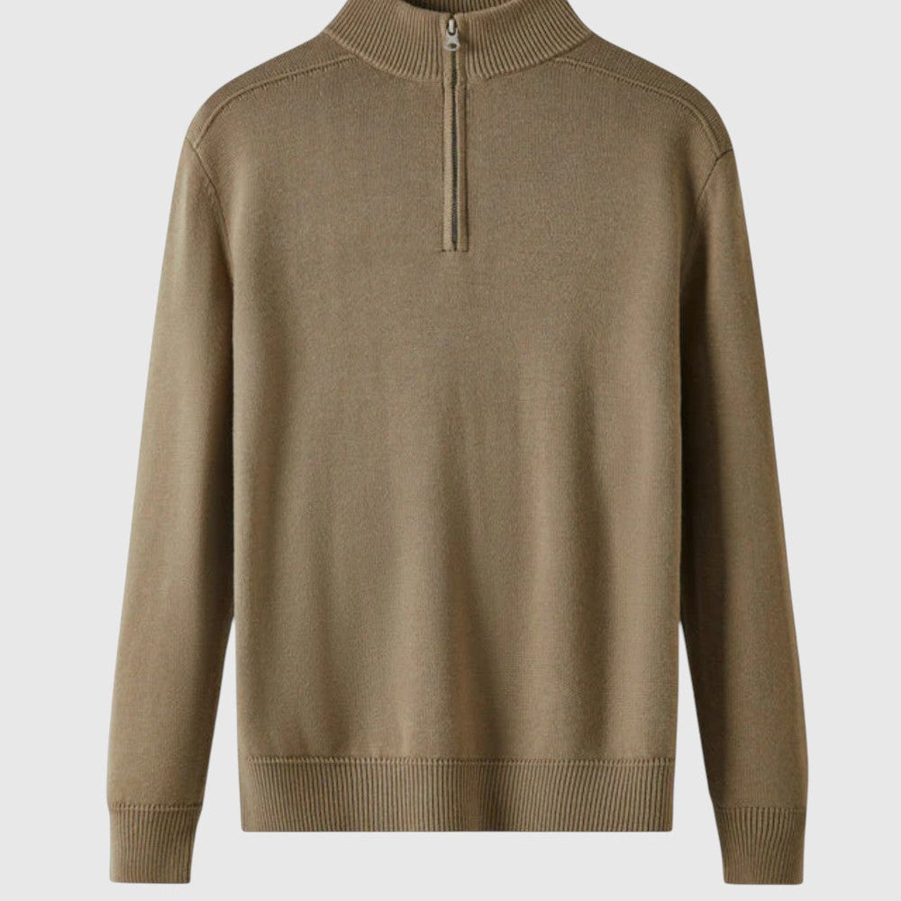Daniel | Sweter z zamkiem z wełny merino Capri