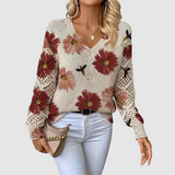 Maria | Elegancki sweter z kwiatowym wzorem