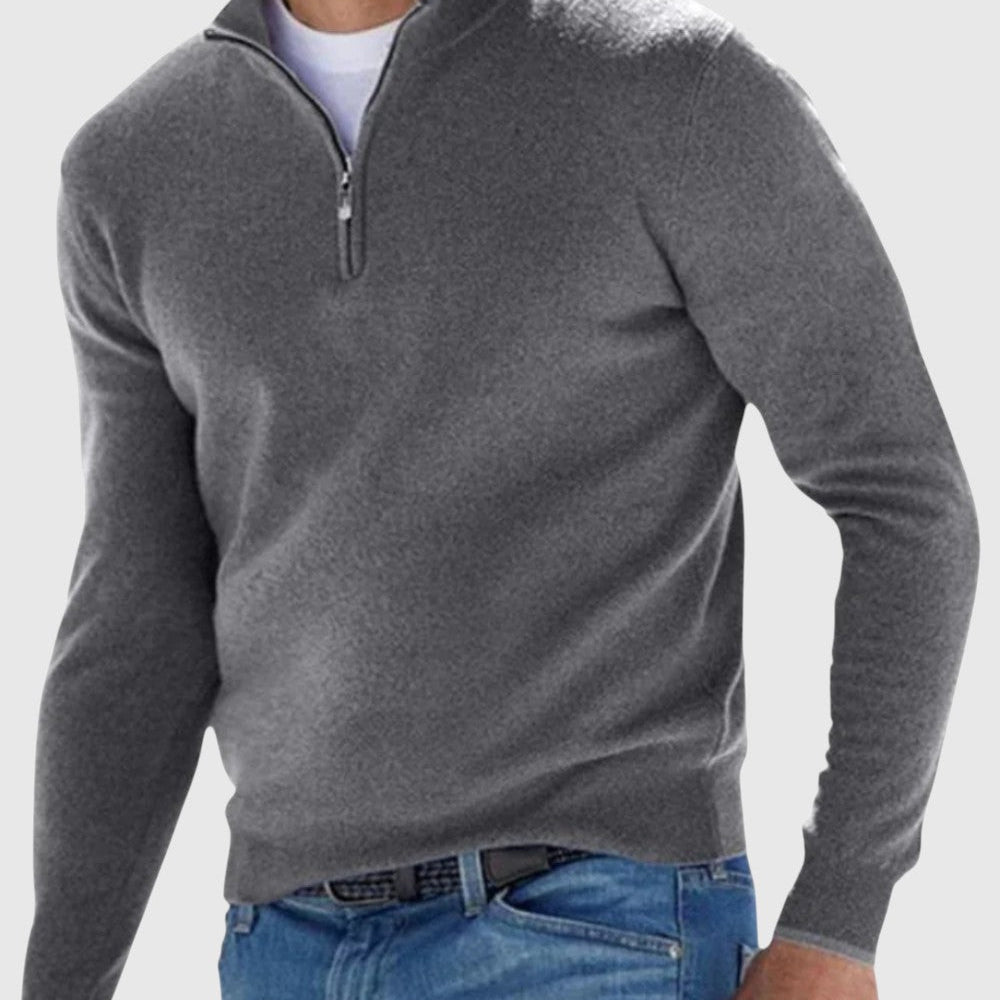 Dawid | Elegancki sweter z zamkiem