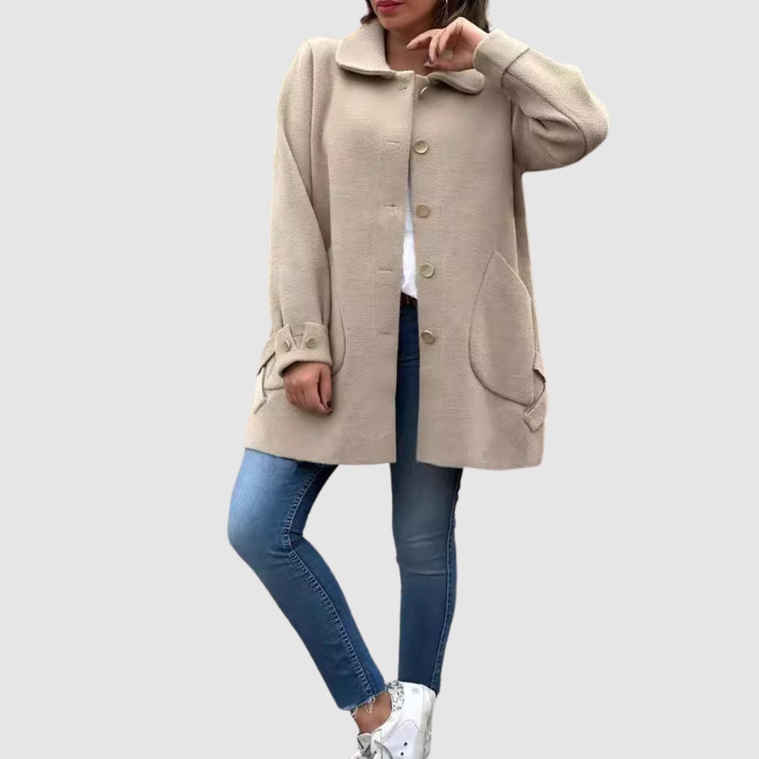 Danuta | Klasyczny oversize płaszcz z guzikami