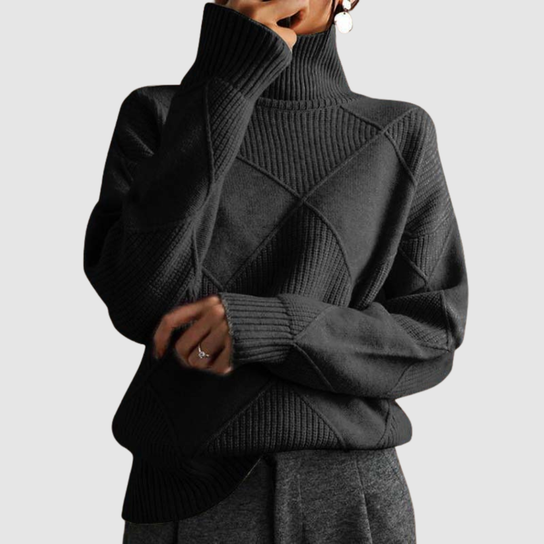 Antonina | Teksturowany sweter z golfem