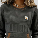 Maria | Strukturalny sweatshirt w kolorze blokowym z okrągłym dekoltem
