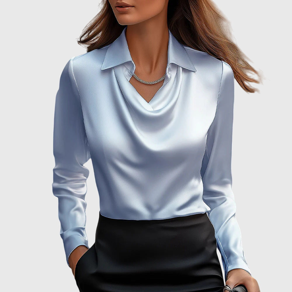Paulina | Elegancka bluzka z błyszczącego satyny