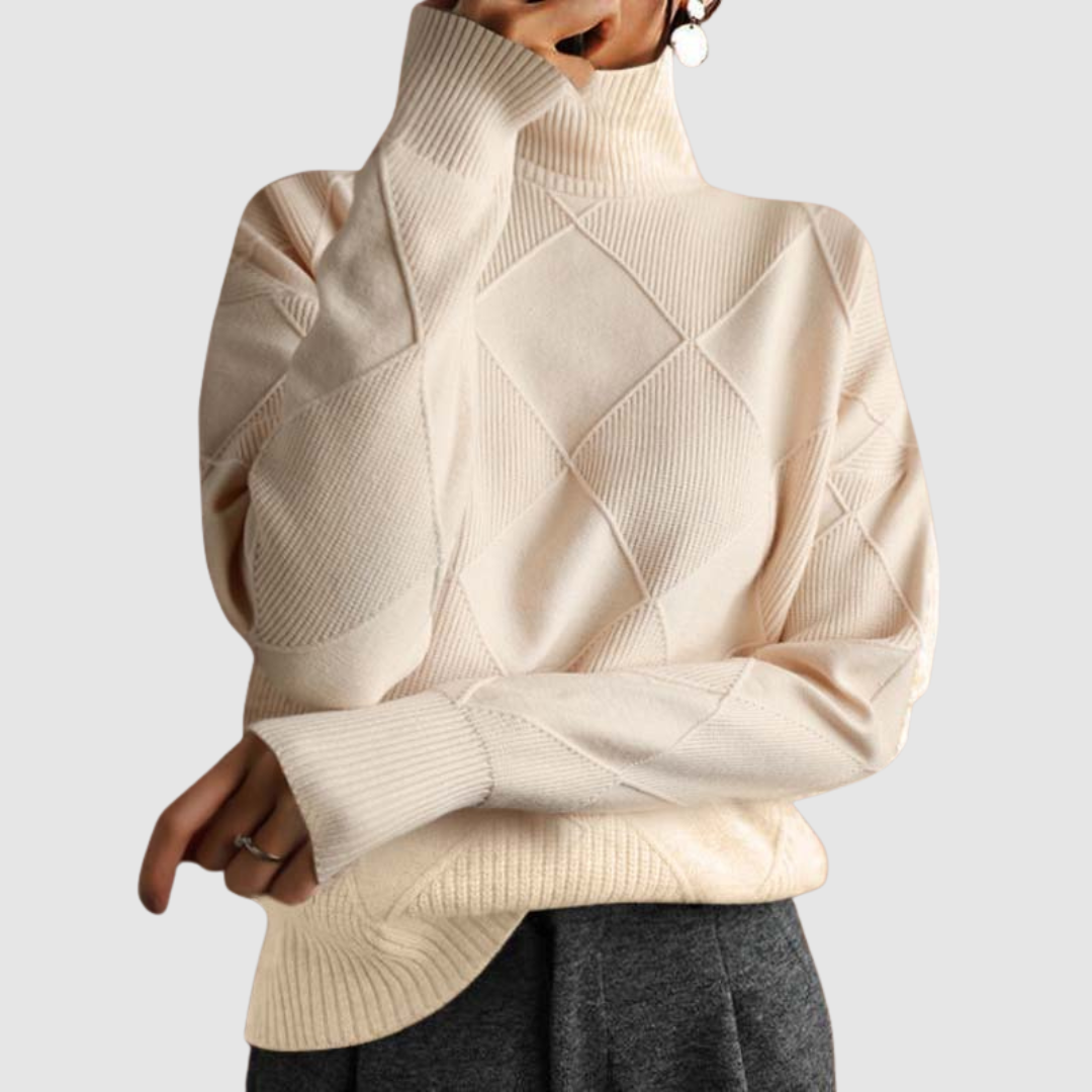 Antonina | Teksturowany sweter z golfem