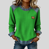 Elżbieta | Bluza patchwork z fakturą waflową