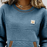 Maria | Strukturalny sweatshirt w kolorze blokowym z okrągłym dekoltem