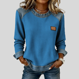 Elżbieta | Bluza patchwork z fakturą waflową