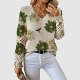Maria | Elegancki sweter z kwiatowym wzorem