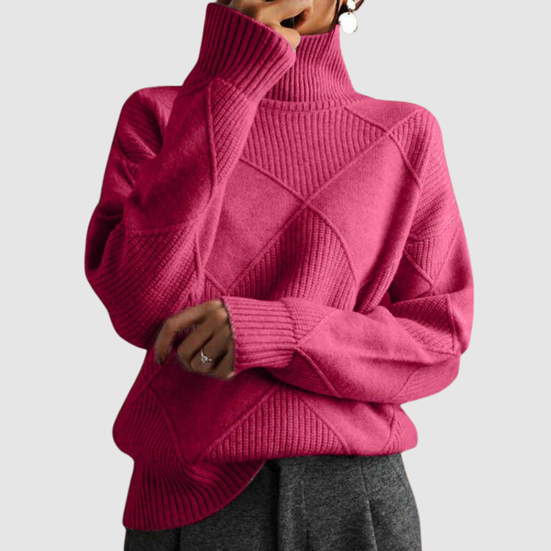 Antonina | Teksturowany sweter z golfem