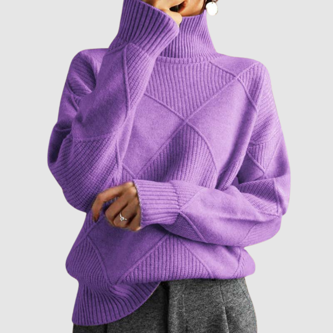 Antonina | Teksturowany sweter z golfem