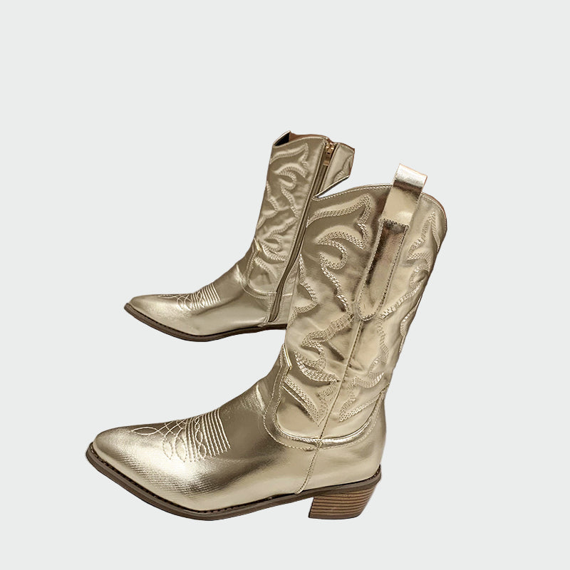 Karolina | Metaliczne kowbojskie buty