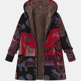 Klara | Boho Abstrakcyjny Patchworkowy Hoodie Płaszcz