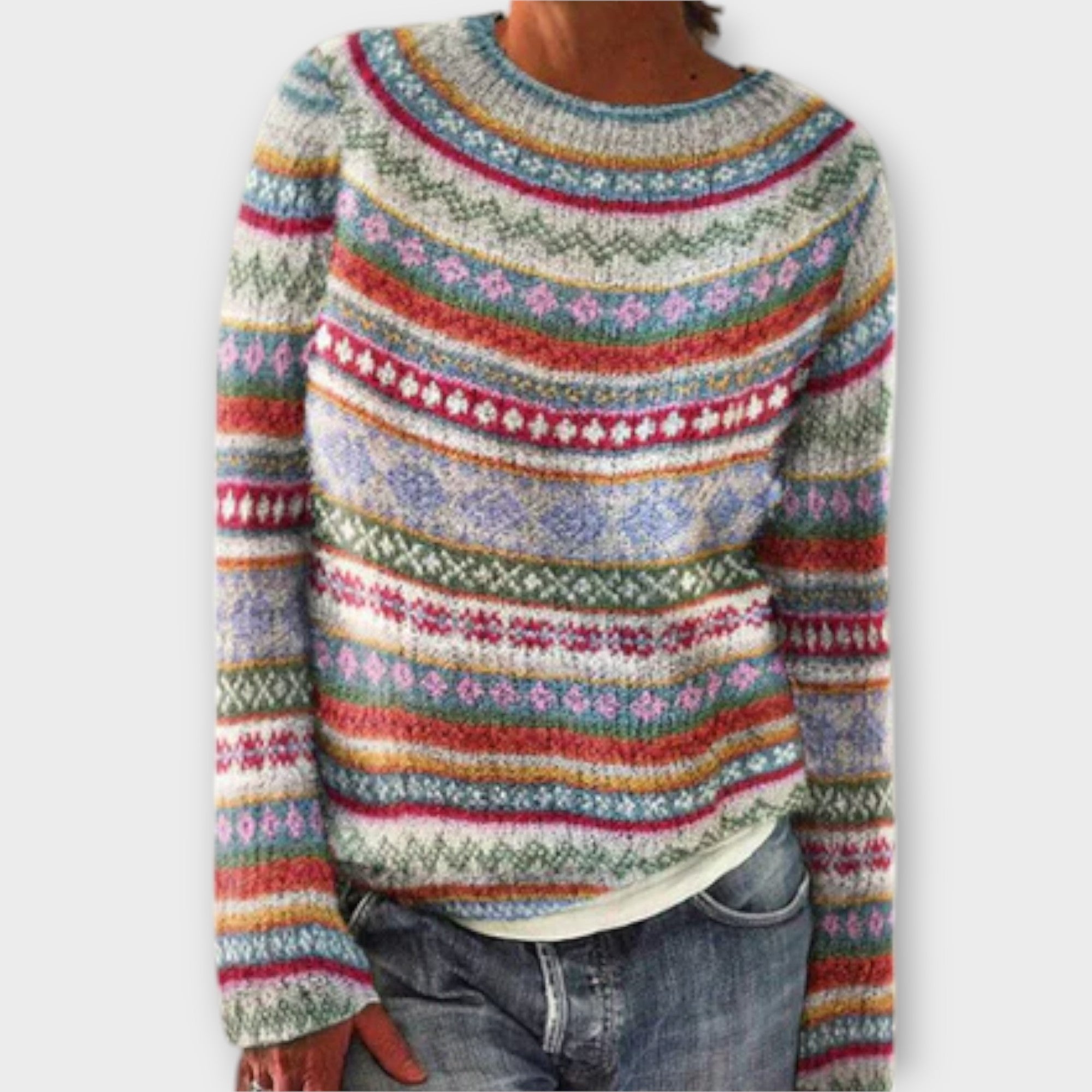 Lena | Vintage pleciony sweter dla kobiet
