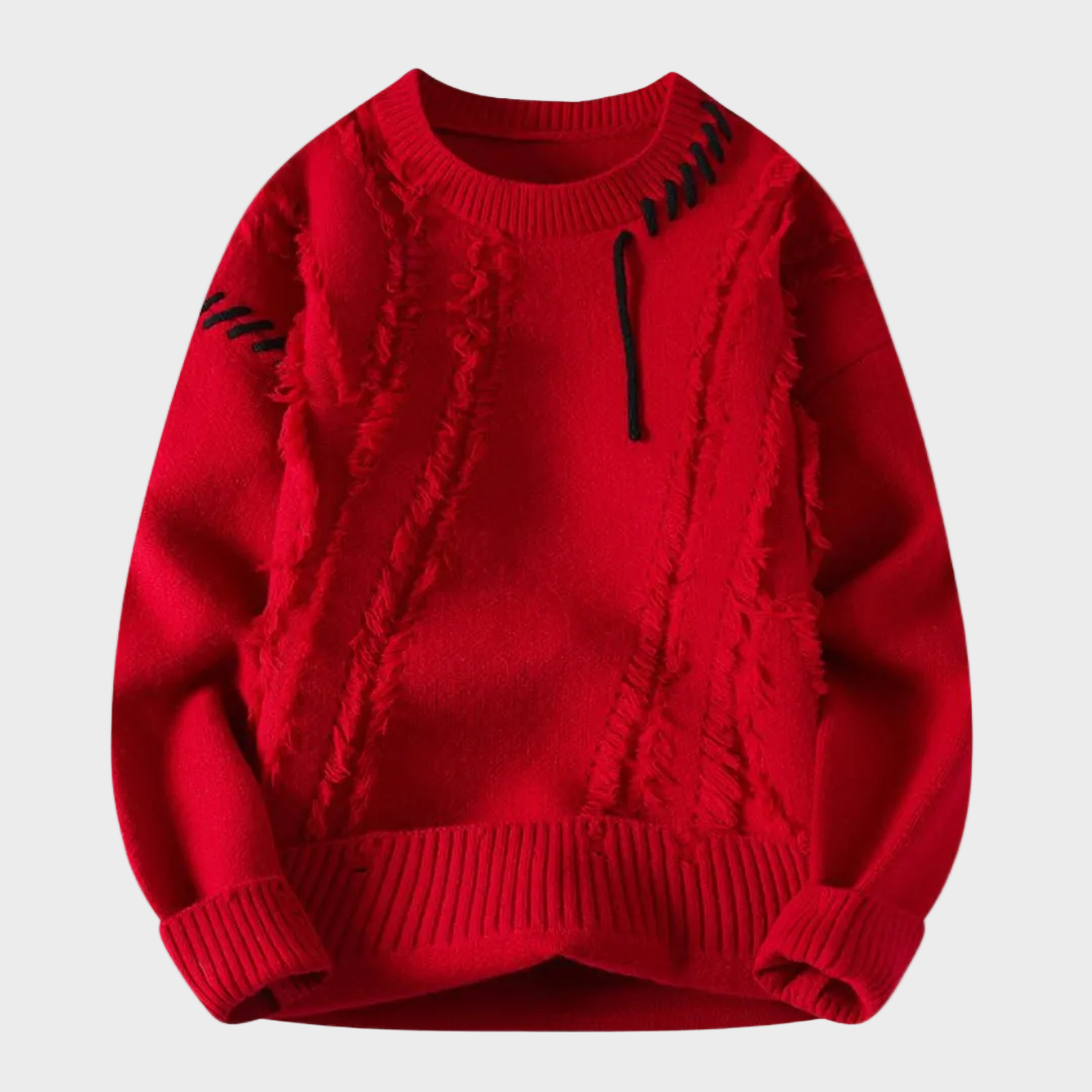 Stefan | Premium Sweter z Żebrowanym Wykończeniem