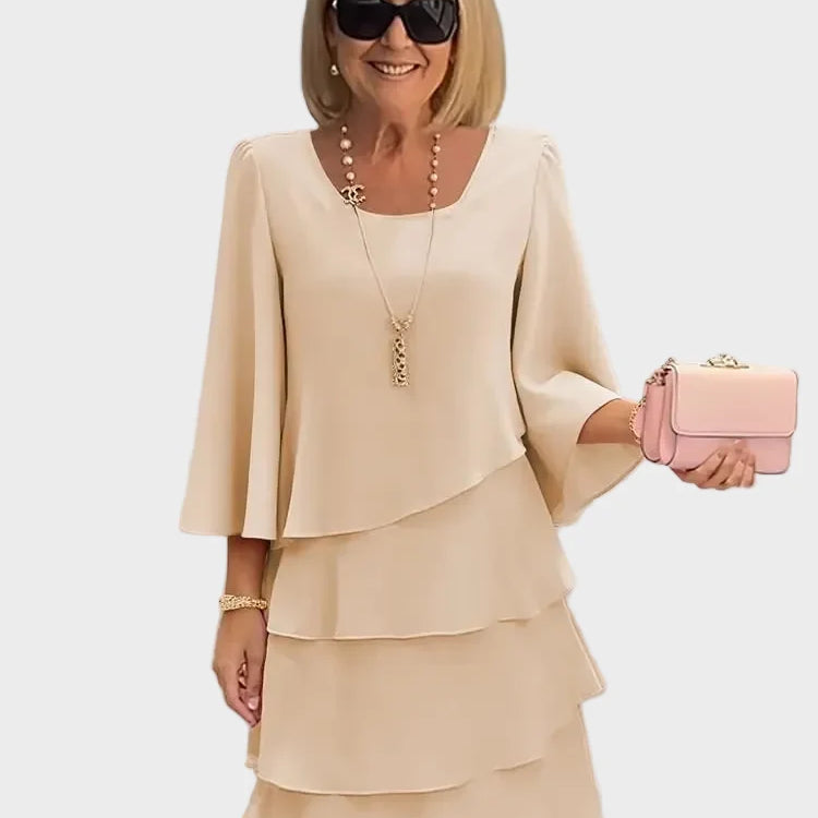Klara | Elegancka sukienka o swobodnym kroju z falbanami