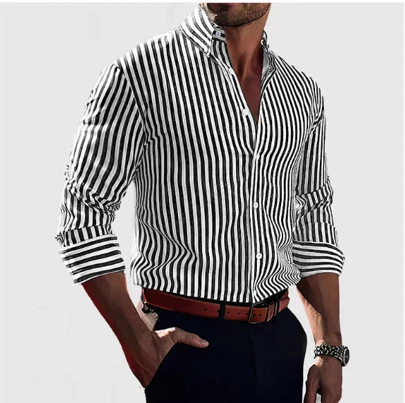 Rafał | Koszula Overshirt Soft Blend - Paski