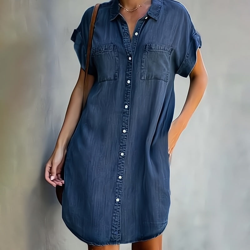 Małgorzata | Sukienka Chemise z Guzikami