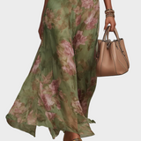 Joanna | Elegancka Maxi Sukienka Halter w Kwiaty