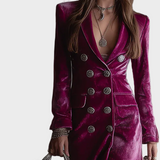 Małgorzata | Welurowa Sukienka Blazer Maxi