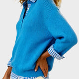 Helena | Kolorowy sweter z patchworkowym wzorem w kratę
