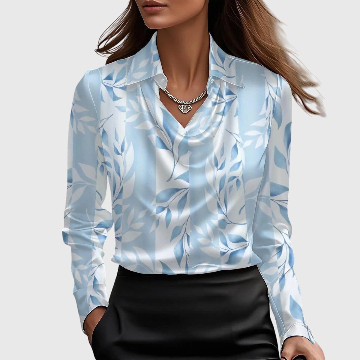 Paulina | Elegancka bluzka z błyszczącego satyny