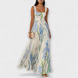 Iwona | Sukienka Maxi z Chiffonem