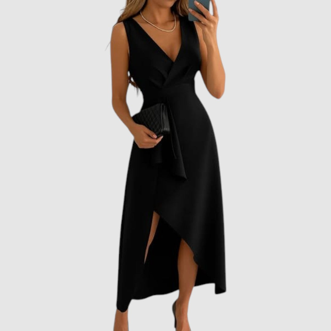 Zofia | Elegancka sukienka kopertowa z dekoltem w serek