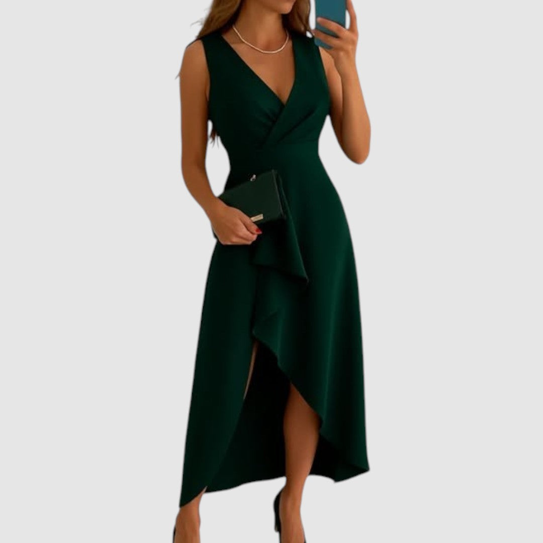 Zofia | Elegancka sukienka kopertowa z dekoltem w serek