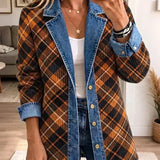 Weronika | Kurtka dżinsowa w stylu vintage z nadrukiem blokowym
