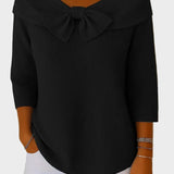 Monika | Miękki i Elegancki Sweter z Kokardą