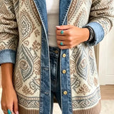 Alicja | Patchworkowa kurtka jeansowa w stylu retro boho