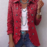 Rozalia | Boho Paisley Ombre Print Ruffled Jacket