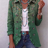 Kinga | Boho Paisley Print Ruffled Jacket