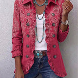 Dominika | Vintage Paisley Print Ruffled Jacket