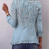 Bożena | Vintage Paisley Print Ruffled Jacket