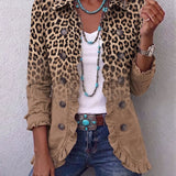 Urszula | Vintage Leopard Gradient Ruffle Jacket